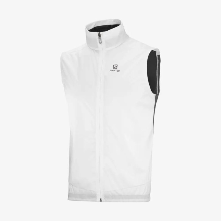 White Salomon Bonatti Aero Hybrid Waterproof Men's Vest | IE VZ9531